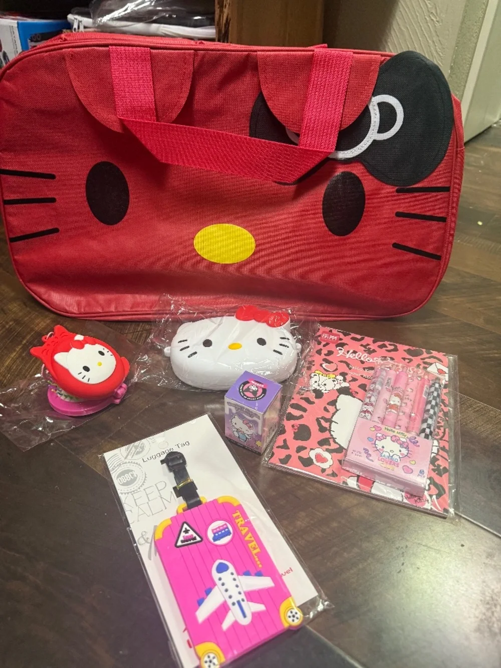 Hello Kitty Kids Travel Bundle with Surprise Pink or Red Hello Kitty Bag